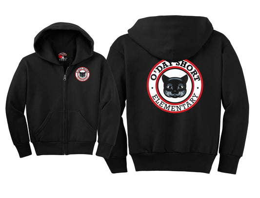 Black O'Day Short Zip Up Sweater (Adult/Youth)