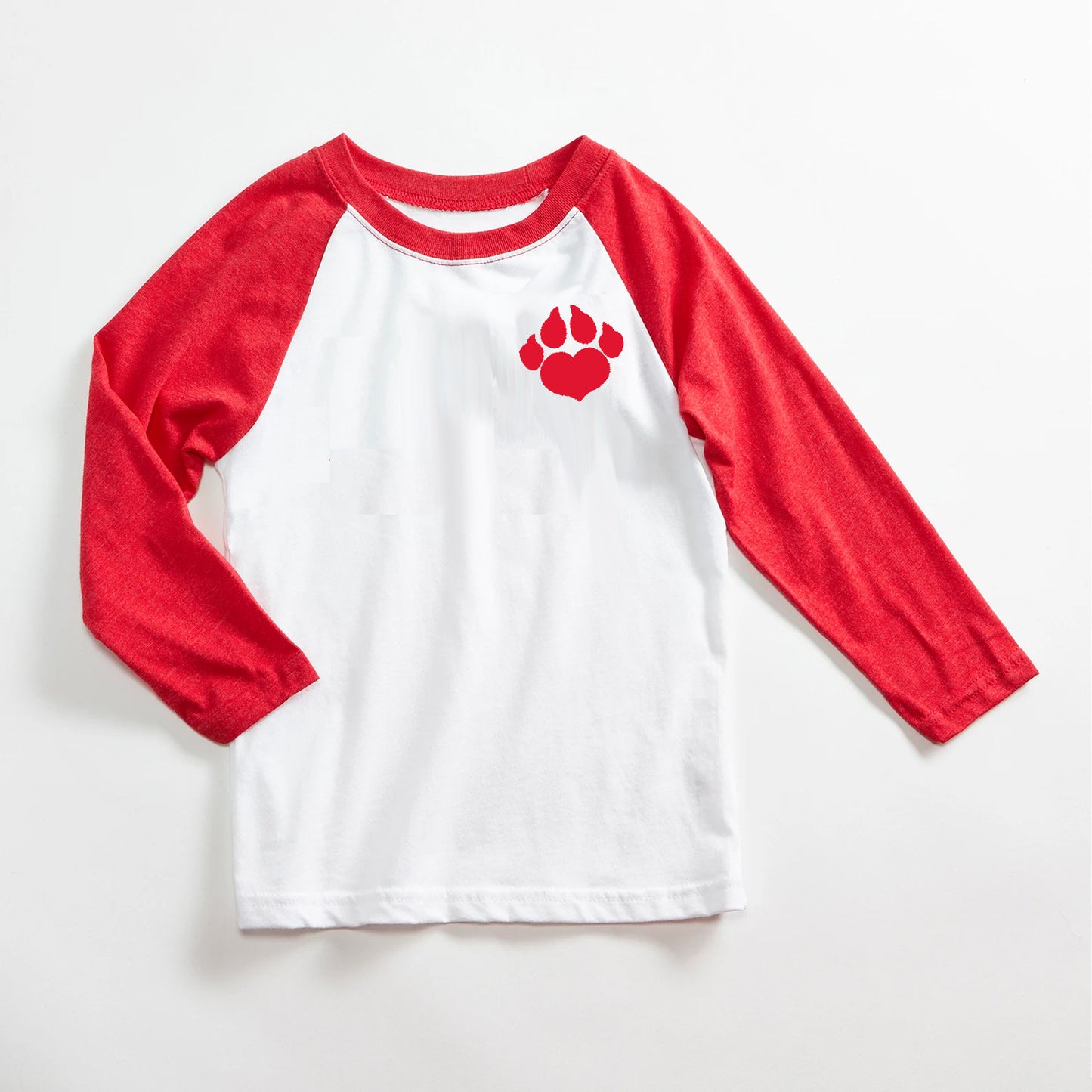 3/4 Baseball tee Heart Paw (Youth/Adult)