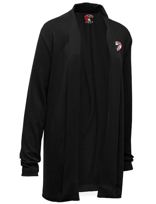 Ladies low hip Cardigan with Logo
