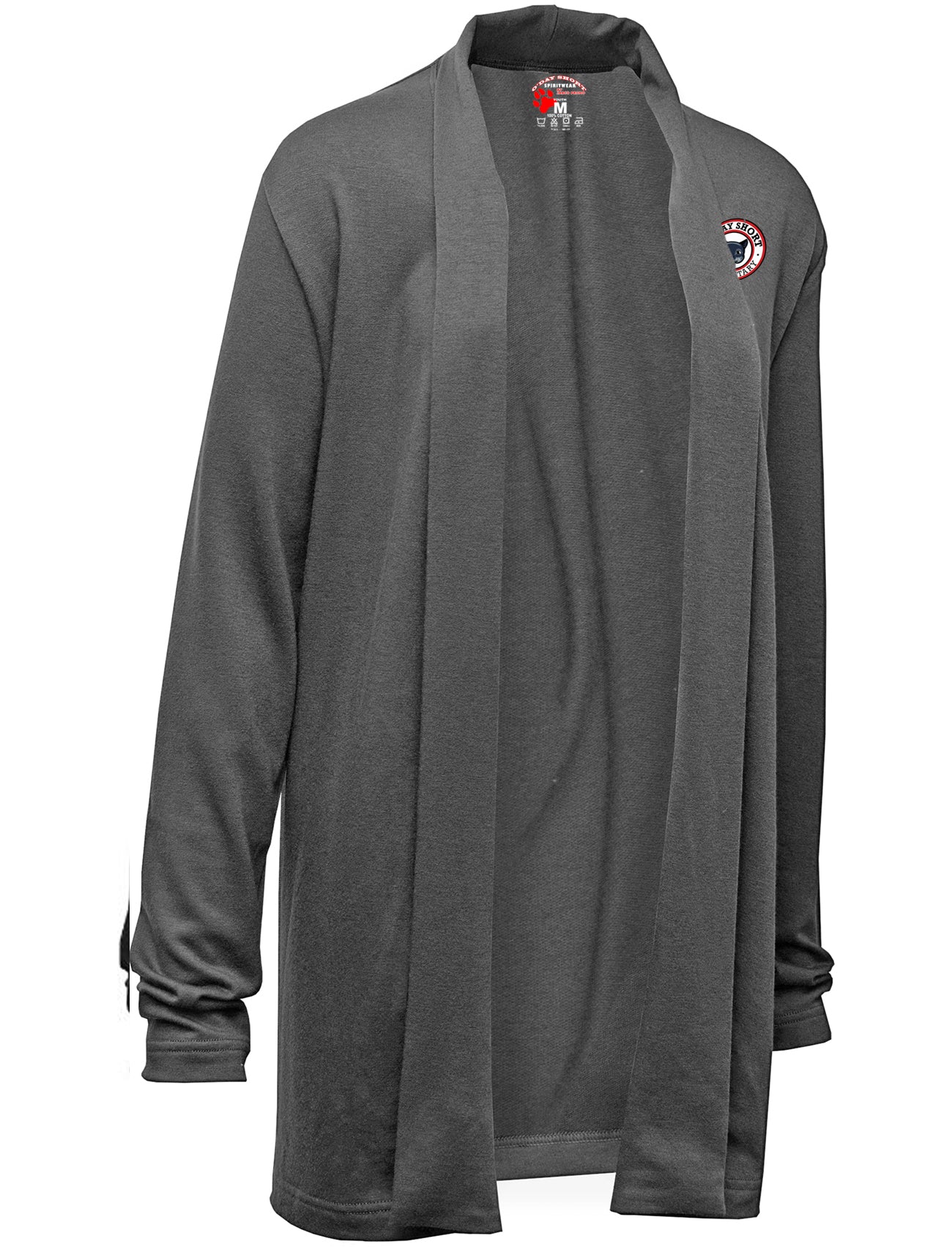 Ladies low hip Cardigan with Logo