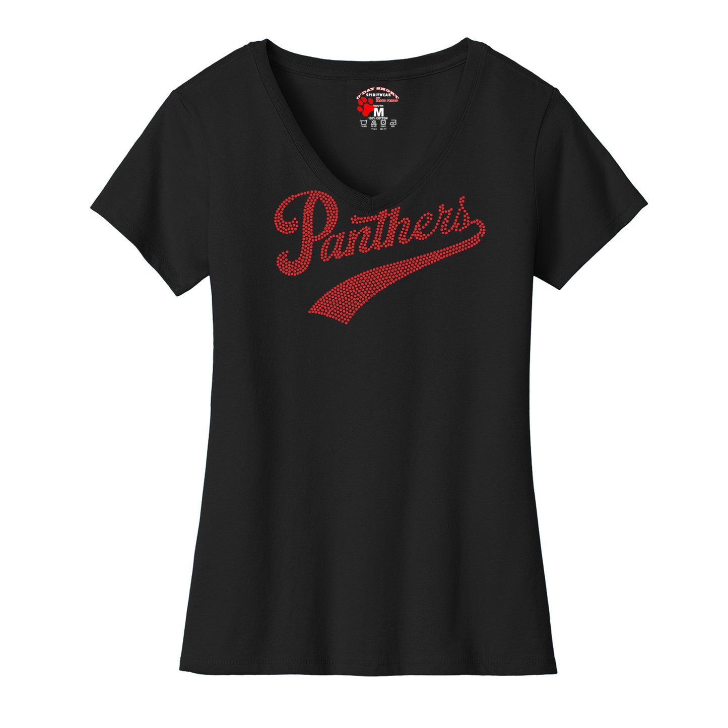 Panthers Spangles black V-neck