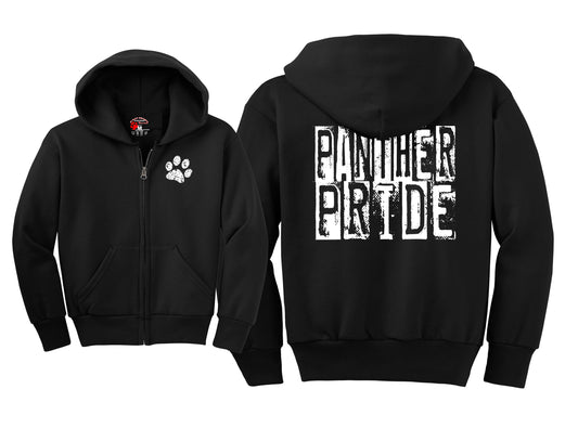 Distressed Print Full Zip Sweater (Adult/Youth)