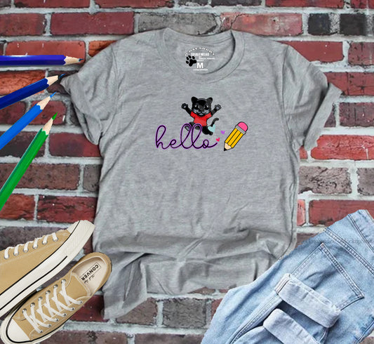 Hello Panther Pencil tee (adult/youth)