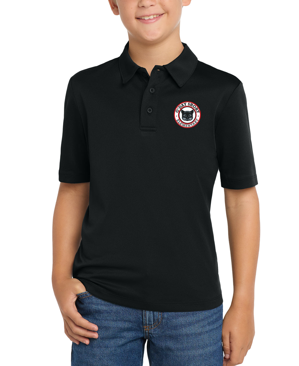 Black Polo with Logo (Youth/Adult)